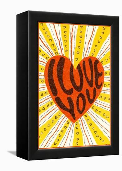 Psychedelic Love You Heart-null-Framed Stretched Canvas