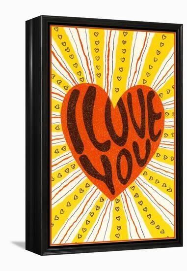 Psychedelic Love You Heart-null-Framed Stretched Canvas