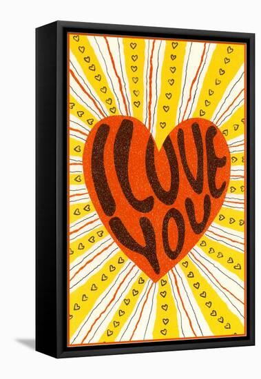 Psychedelic Love You Heart-null-Framed Stretched Canvas