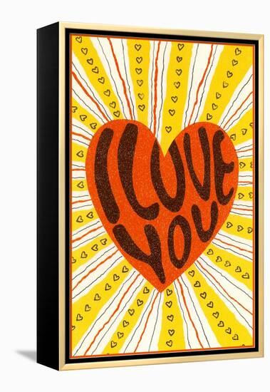Psychedelic Love You Heart-null-Framed Stretched Canvas