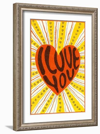 Psychedelic Love You Heart-null-Framed Art Print