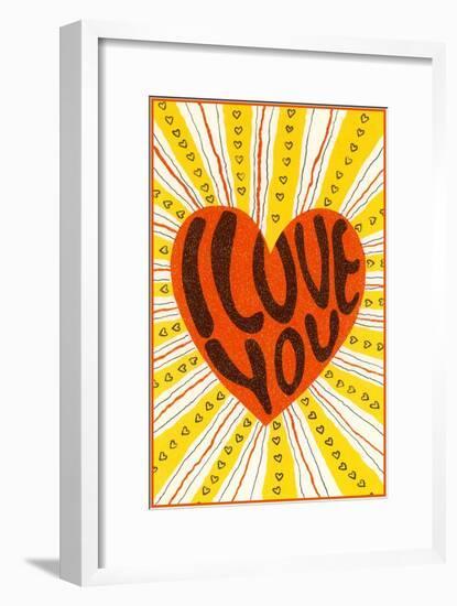 Psychedelic Love You Heart-null-Framed Art Print