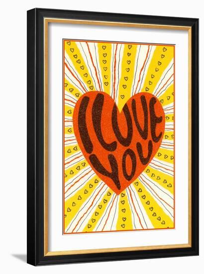 Psychedelic Love You Heart-null-Framed Art Print