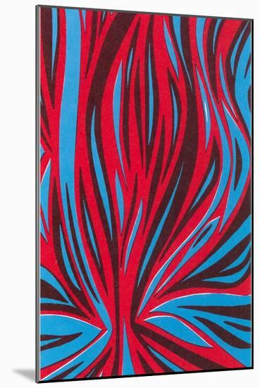 Psychedelic Pattern of Red and Blue-null-Mounted Art Print