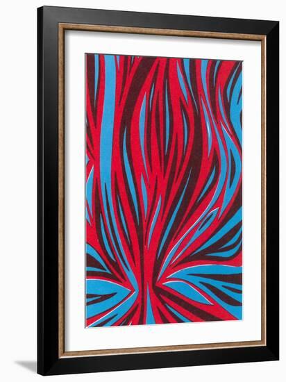 Psychedelic Pattern of Red and Blue-null-Framed Premium Giclee Print