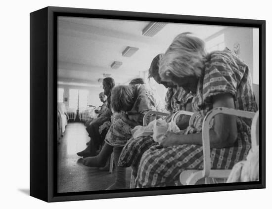 Psychiatric Patients in a Hospital Ward-Carl Mydans-Framed Premier Image Canvas