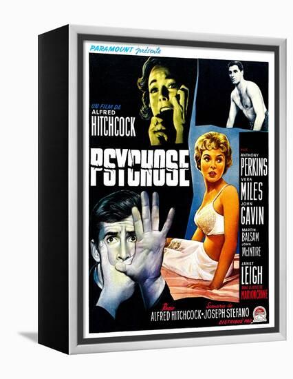 Psycho, (aka Psychose), Belgian Poster Art, 1960-null-Framed Stretched Canvas