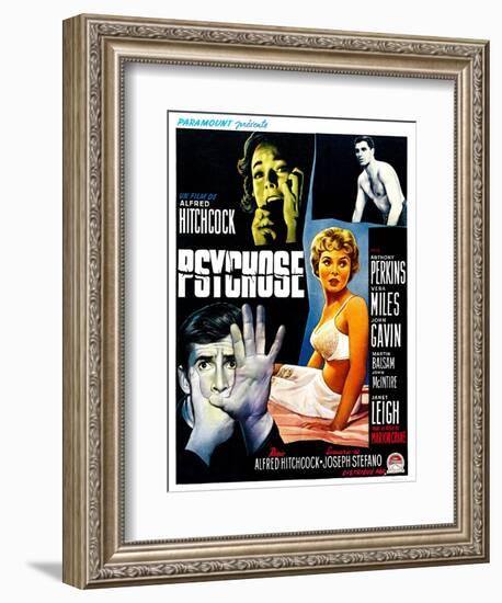 Psycho, (aka Psychose), Belgian Poster Art, 1960-null-Framed Art Print