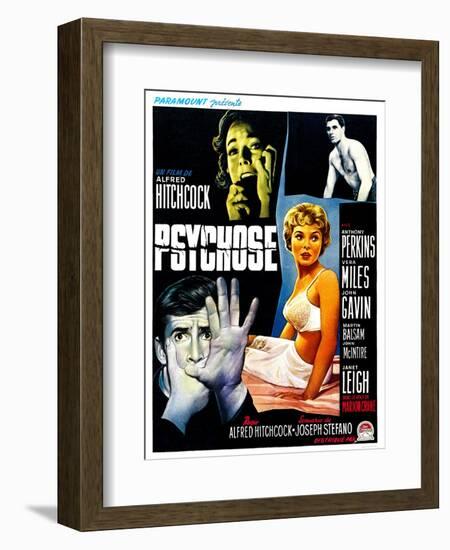 Psycho, (aka Psychose), Belgian Poster Art, 1960-null-Framed Art Print