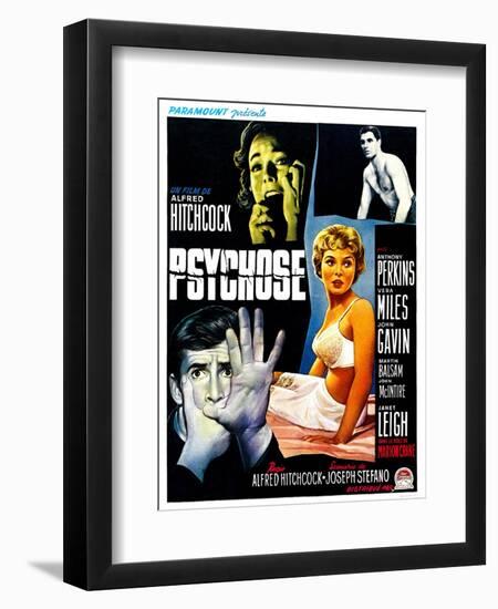 Psycho, (aka Psychose), Belgian Poster Art, 1960-null-Framed Art Print