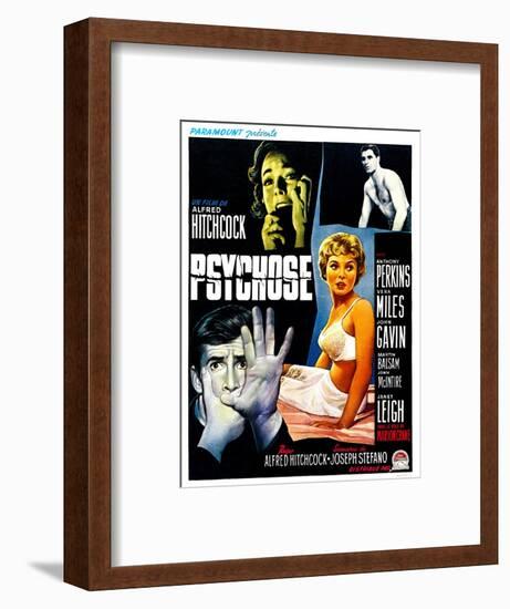 Psycho, (aka Psychose), Belgian Poster Art, 1960-null-Framed Art Print