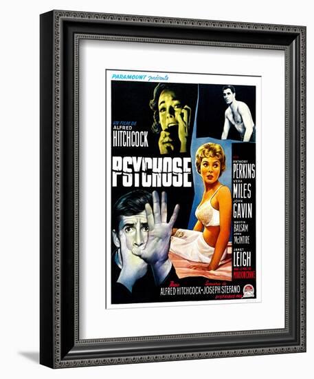 Psycho, (aka Psychose), Belgian Poster Art, 1960-null-Framed Art Print