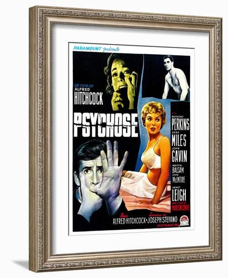 Psycho, (aka Psychose), Belgian Poster Art, 1960-null-Framed Art Print