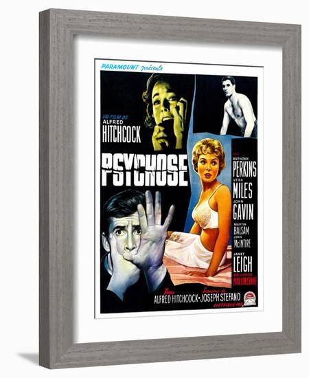 Psycho, (aka Psychose), Belgian Poster Art, 1960-null-Framed Art Print