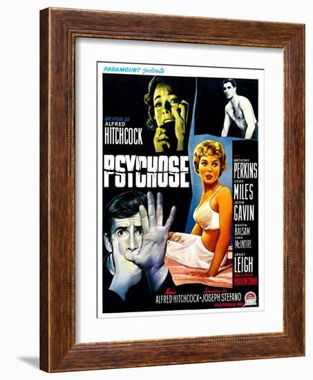 Psycho, (aka Psychose), Belgian Poster Art, 1960-null-Framed Art Print