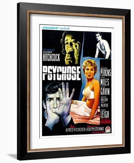 Psycho, (aka Psychose), Belgian Poster Art, 1960-null-Framed Art Print