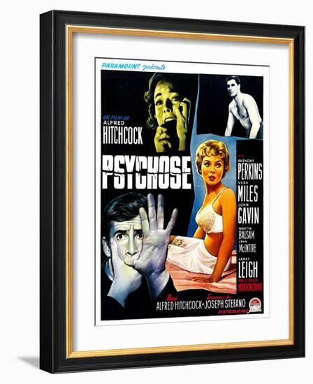 Psycho, (aka Psychose), Belgian Poster Art, 1960-null-Framed Art Print