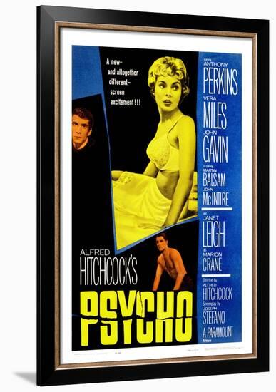 Psycho, Anthony Perkins, Janet Leigh, John Gavin, 1960-null-Framed Poster