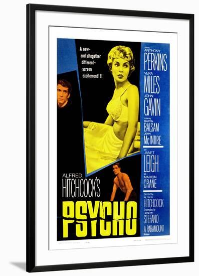 Psycho, Anthony Perkins, Janet Leigh, John Gavin, 1960-null-Framed Poster