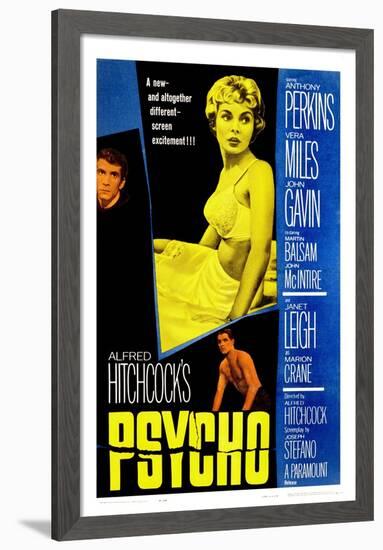 Psycho, Anthony Perkins, Janet Leigh, John Gavin, 1960-null-Framed Poster