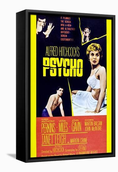 Psycho, Anthony Perkins, Vera Miles, Janet Leigh, John Gavin, 1960-null-Framed Stretched Canvas