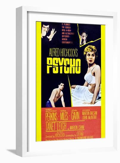 Psycho, Anthony Perkins, Vera Miles, Janet Leigh, John Gavin, 1960-null-Framed Premium Giclee Print