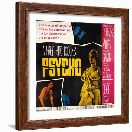 Psycho, Top: Anthony Perkins, Bottom from Left: John Gavin, Vera Miles, Janet Leigh, 1960-null-Framed Art Print