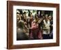 Psylvia, Dressed in Pink Indian Shirt Dancing in Crowd, Woodstock Music and Art Festival-Bill Eppridge-Framed Photographic Print