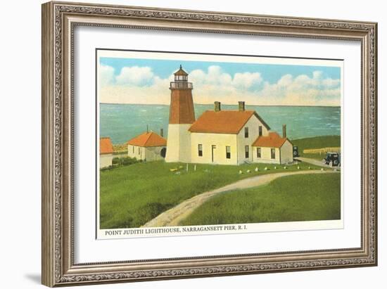 Pt. Judith Lighthouse, Narragansett Pier, Rhode Island-null-Framed Art Print