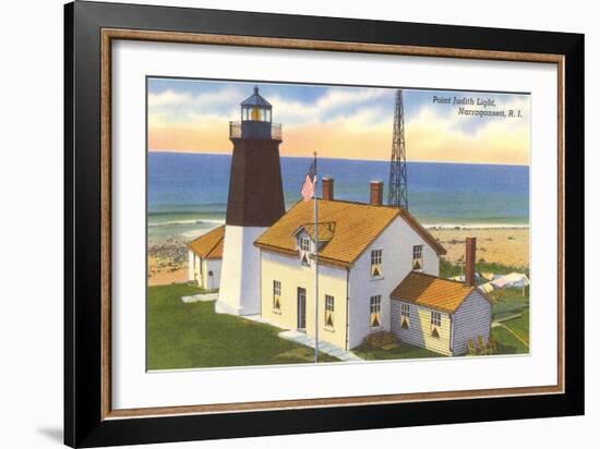 Pt. Judith Lighthouse, Narragansett, Rhode Island-null-Framed Art Print