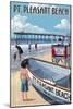 Pt. Pleasant Beach, New Jersey - Lifeguard Stand-Lantern Press-Mounted Art Print