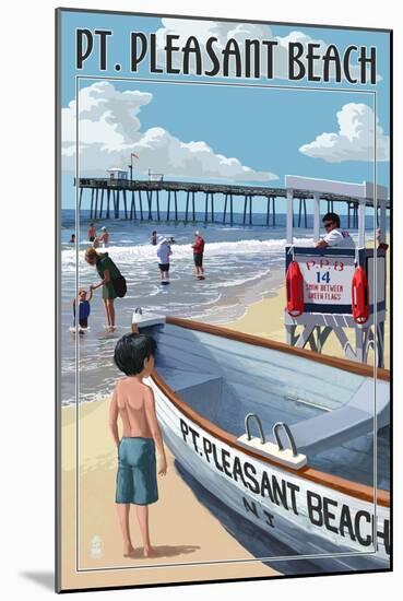 Pt. Pleasant Beach, New Jersey - Lifeguard Stand-Lantern Press-Mounted Art Print