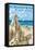 Pt. Pleasant Beach, New Jersey - Sandcastle-Lantern Press-Framed Stretched Canvas