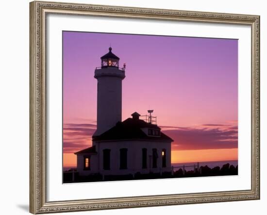 Pt Wilson Lighthouse, Entrance to Admiralty Inlet, Washington, USA-Jamie & Judy Wild-Framed Photographic Print