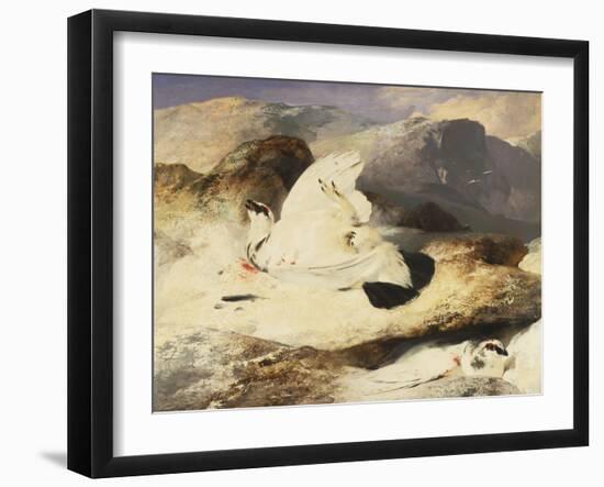 Ptarmigan in a Landscape, 1833 (Oil on Panel)-Edwin Landseer-Framed Giclee Print