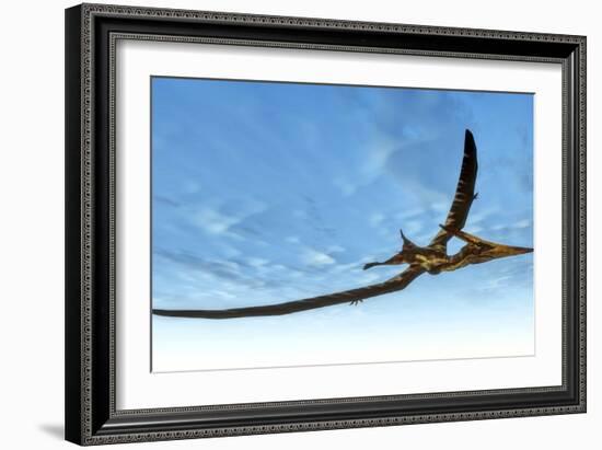 Pteranodon Bird Flying in Blue Sky-Stocktrek Images-Framed Art Print