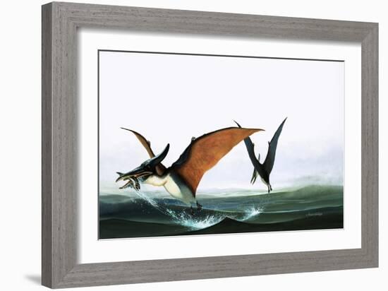 Pteranodon Catching a Fish-Francis Phillipps-Framed Giclee Print