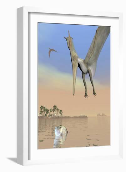 Pteranodon Fishing for Food-null-Framed Art Print