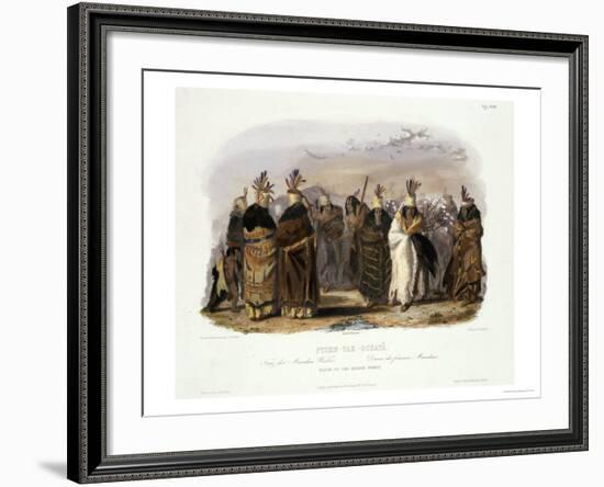 Ptihn-Tak-Ochata, Dance of the Mandan Women-Karl Bodmer-Framed Giclee Print