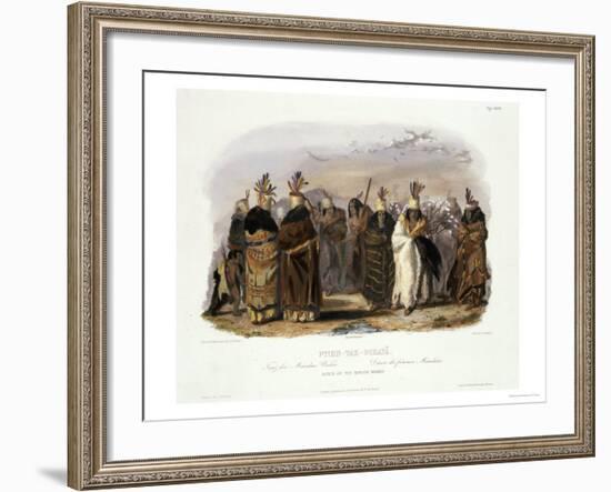 Ptihn-Tak-Ochata, Dance of the Mandan Women-Karl Bodmer-Framed Giclee Print