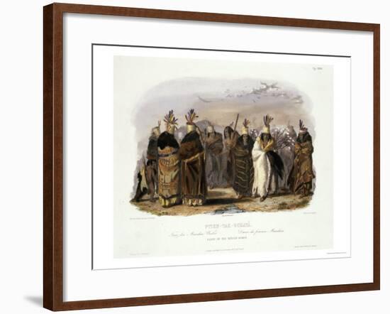 Ptihn-Tak-Ochata, Dance of the Mandan Women-Karl Bodmer-Framed Giclee Print