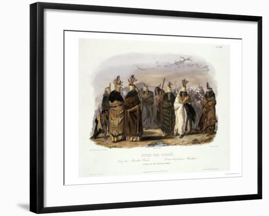 Ptihn-Tak-Ochata, Dance of the Mandan Women-Karl Bodmer-Framed Giclee Print