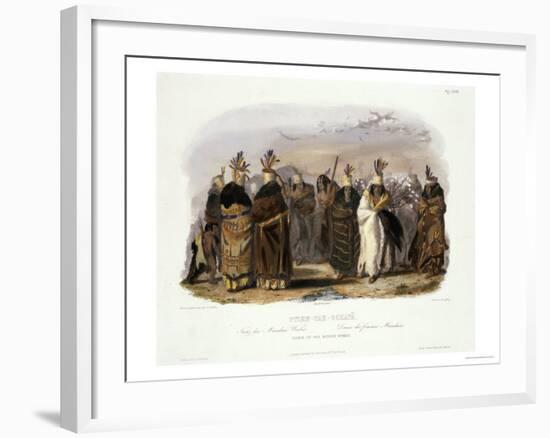 Ptihn-Tak-Ochata, Dance of the Mandan Women-Karl Bodmer-Framed Giclee Print