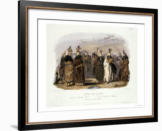 Ptihn-Tak-Ochata, Dance of the Mandan Women-Karl Bodmer-Framed Giclee Print