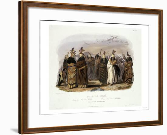 Ptihn-Tak-Ochata, Dance of the Mandan Women-Karl Bodmer-Framed Giclee Print