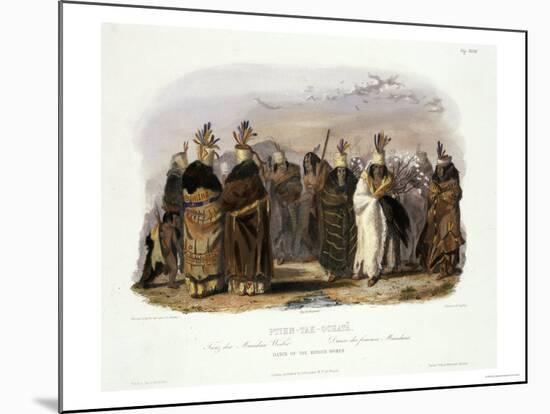 Ptihn-Tak-Ochata, Dance of the Mandan Women-Karl Bodmer-Mounted Giclee Print