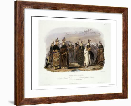 Ptihn-Tak-Ochata, Dance of the Mandan Women-Karl Bodmer-Framed Giclee Print