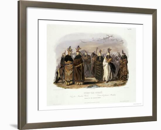 Ptihn-Tak-Ochata, Dance of the Mandan Women-Karl Bodmer-Framed Giclee Print