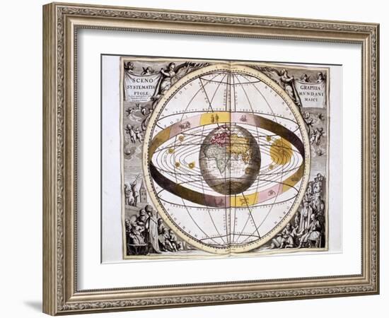 Ptolemaic (Geocentric/Earth-Centre) System of the Universe, 1708-null-Framed Giclee Print