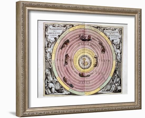 Ptolemaic (Geocentric/Earth-Centre) System of the Universe, 1708-null-Framed Giclee Print